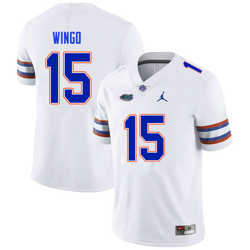 Men #15 Derek Wingo Florida Gators College Football Jerseys Sale-White - Click Image to Close